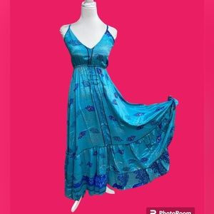 Women Ladies Boho Indian  Floral Maxi  Dress Cocktail Party Evening one size